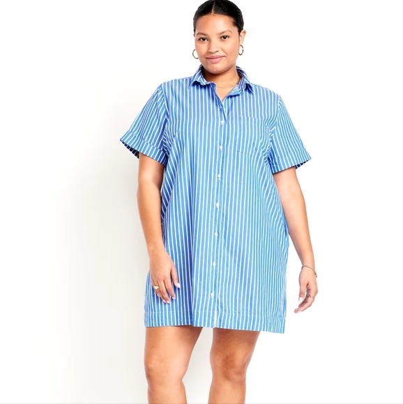 OLD NAVY Striped Mini Shirt Dress Size XL - Picture 3 of 5